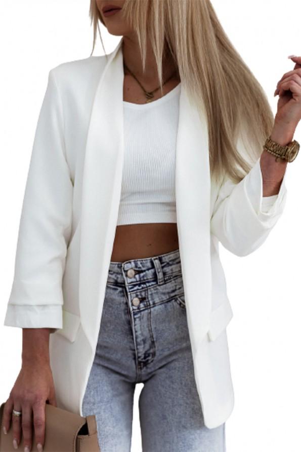 Bel blazer z žepi Lisa