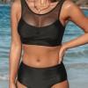 Bikini komplet iz črne mreže Patchwork Twist Ellie