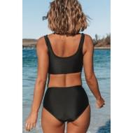 Bikini komplet iz črne mreže Patchwork Twist Ellie