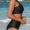 Bikini komplet iz črne mreže Patchwork Twist Ellie