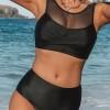 Bikini komplet iz črne mreže Patchwork Twist Ellie