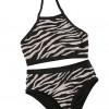 Bikini kopalke brez rokavov s potiskom zebra Necky
