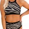 Bikini kopalke brez rokavov s potiskom zebra Necky