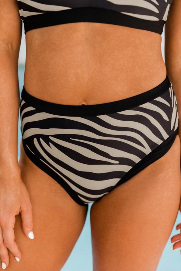 Bikini kopalke brez rokavov s potiskom zebra Necky