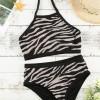 Bikini kopalke brez rokavov s potiskom zebra Necky