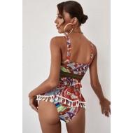 Bikini kopalke z večbarvnim grafičnim tiskom Pia