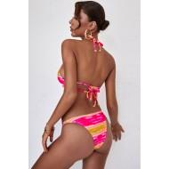 Bikini z naborki s kravato Lea
