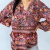 Bluza z dolgimi rokavi z V izrezom in cvetličnim vzorcem Rylee