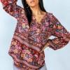 Bluza z dolgimi rokavi z V izrezom in cvetličnim vzorcem Rylee