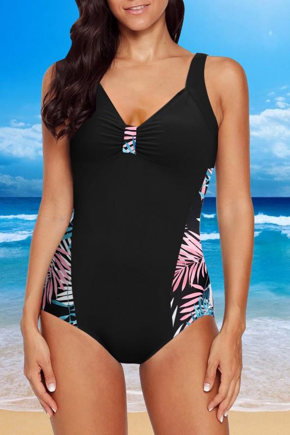 Enodelne kopalke s podložki spredaj in odprtim hrbtom Donna