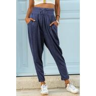Harem modre hlače z žepi do pasu Harely