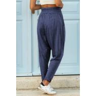 Harem modre hlače z žepi do pasu Harely