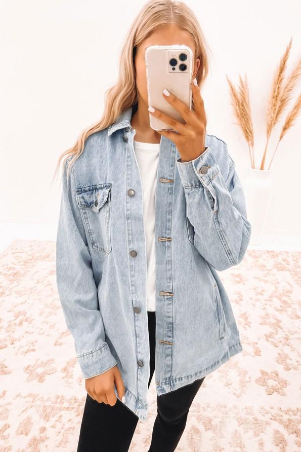 Jeans široka jakna plave barve Nova