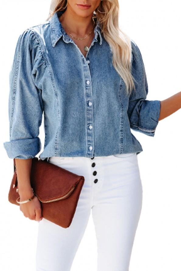 Jeans srajca srednje dolžine Aurora