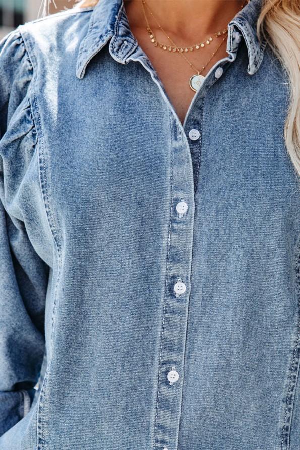 Jeans srajca srednje dolžine Aurora