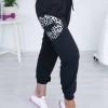 Joggers za pas z vrvico in črnim leopardjim vzorcem Klara