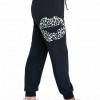 Joggers za pas z vrvico in črnim leopardjim vzorcem Klara