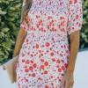 Kratka obleka s kratkimi rokavi s cvetličnim vzorcem Sydney