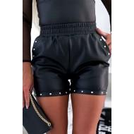 Kratke hlače z visokim pasom iz usnja s perli Ilse