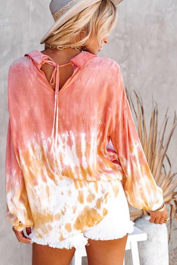 Majica tie dye z gumbi Rina