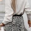 Midi krilo z leopardjim vzorcem in naborki Dina