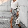 Midi krilo z leopardjim vzorcem in naborki Dina