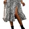 Midi krilo z leopardjim vzorcem in naborki Dina