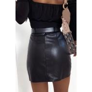 Mini krilo z visokim pasom iz  usnja Juliette