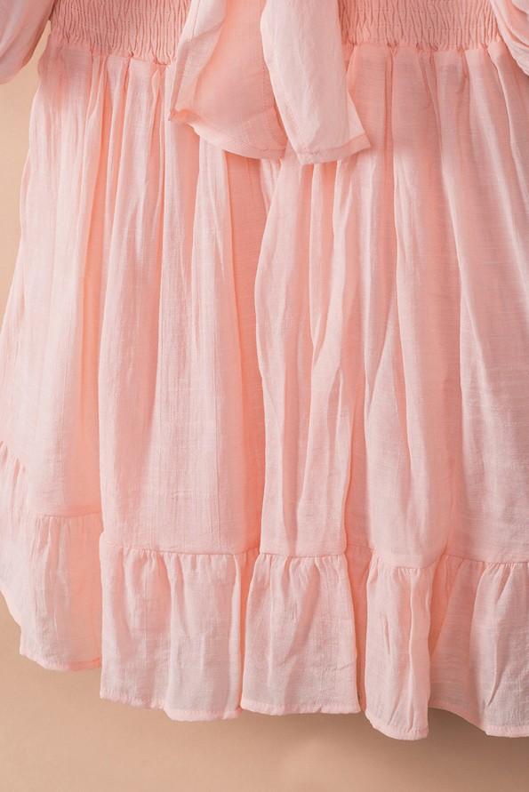 Mini obleka s kvadratnim izrezom z naborki z visokim pasom Ulla