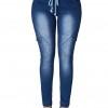Modre denim kavbojke z vrvico Brigitte