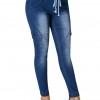 Modre denim kavbojke z vrvico Brigitte