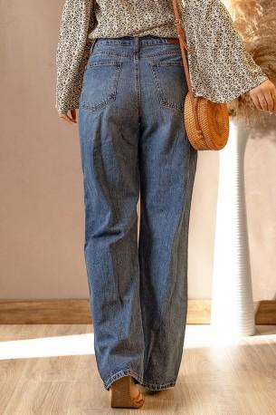 Modre široke raztrgane kavbojke Elfi