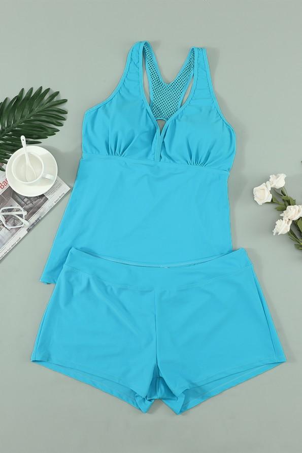 Nebeško modre dvodelne kopalke za močnejše postave Klara