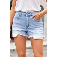 Nebeško modre raztrgane hlače iz džinsa Heidi