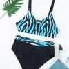 Nebeško modri bikini z visokim pasom z vdolbino na hrbtu Nancy