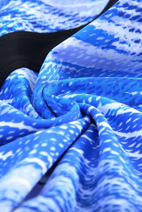 Nebeško modri komplet tankinija brez rokavov z abstraktnim tiskom Johanna