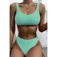 Nebeško modri rebrasti bikini z nazobčanimi robovi Sea