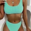 Nebeško modri rebrasti bikini z nazobčanimi robovi Sea