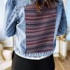 Nebesno modra jakna iz džinsa Tribal Patch