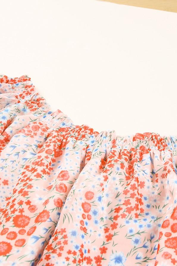 Obleka s cvetličnim potiskom in odprtimi rameni Natalie