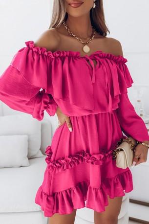 Obleka z dolgimi rokavi in odprtimi rameni Viola