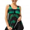 Ombre kopalke tie dye tankini set Green 