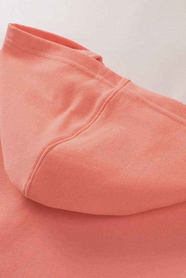 Oranžna majica s kapuco Henley z rokavi in batwingi