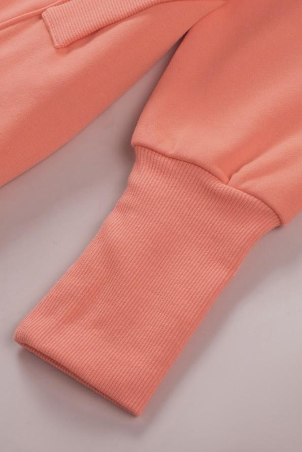 Oranžna majica s kapuco Henley z rokavi in batwingi