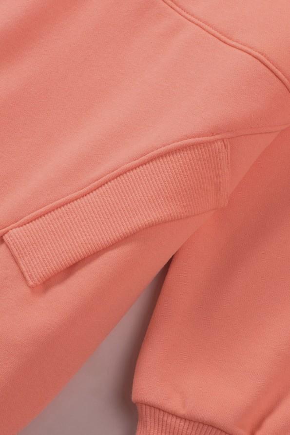 Oranžna majica s kapuco Henley z rokavi in batwingi
