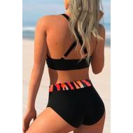 Oranžni bikini z visokim pasom z vdolbino na hrbtu Isolde