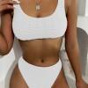 Rebrasti bikini z belimi nazobčanimi robovi White