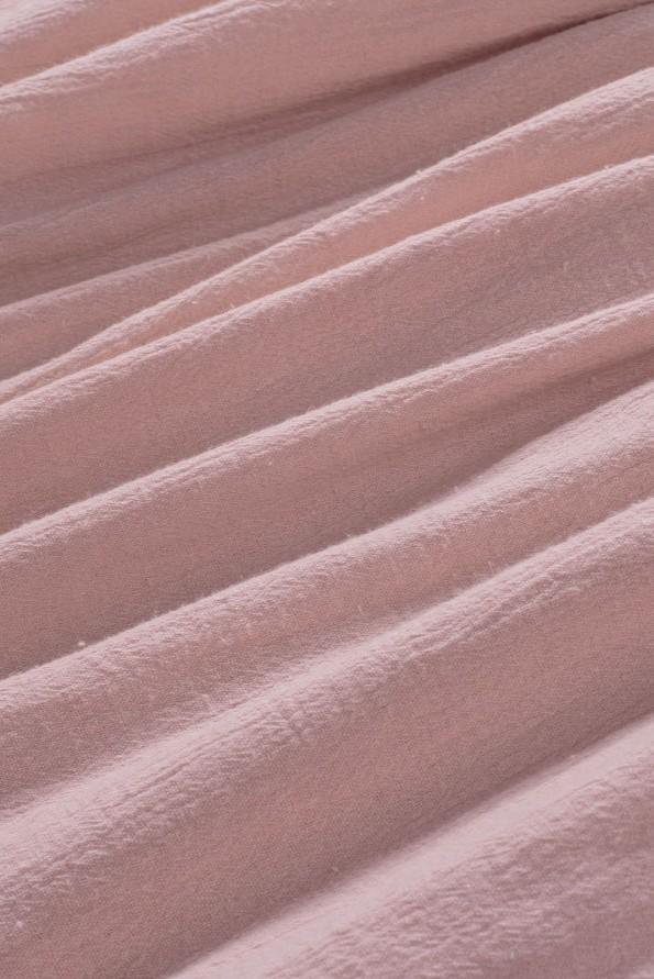 Rožnata čipkasta bluza s kvadratnim izrezom Nina