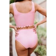 Rožnati bikini z visokim pasom Janna