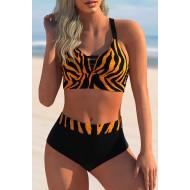 Rumeni bikini z visokim pasom z vdolbino na hrbtu Isa